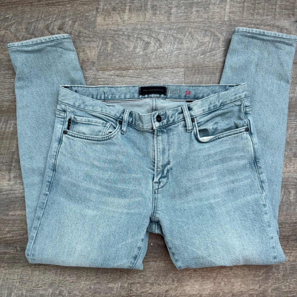 John Varvatos Star USA Wight Skinny Jeans 34 Light Wash Distressed Knee Blowout